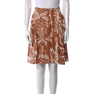 Diane Von Furstenberg Size 6 Silk Floral Print A Line Skirt Knee Length Pockets